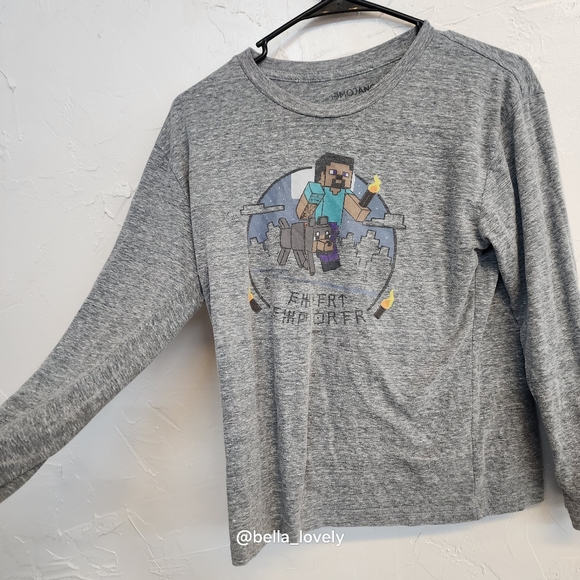 Other - M Minrcraft Gray Long Sleeve Kids Shirt